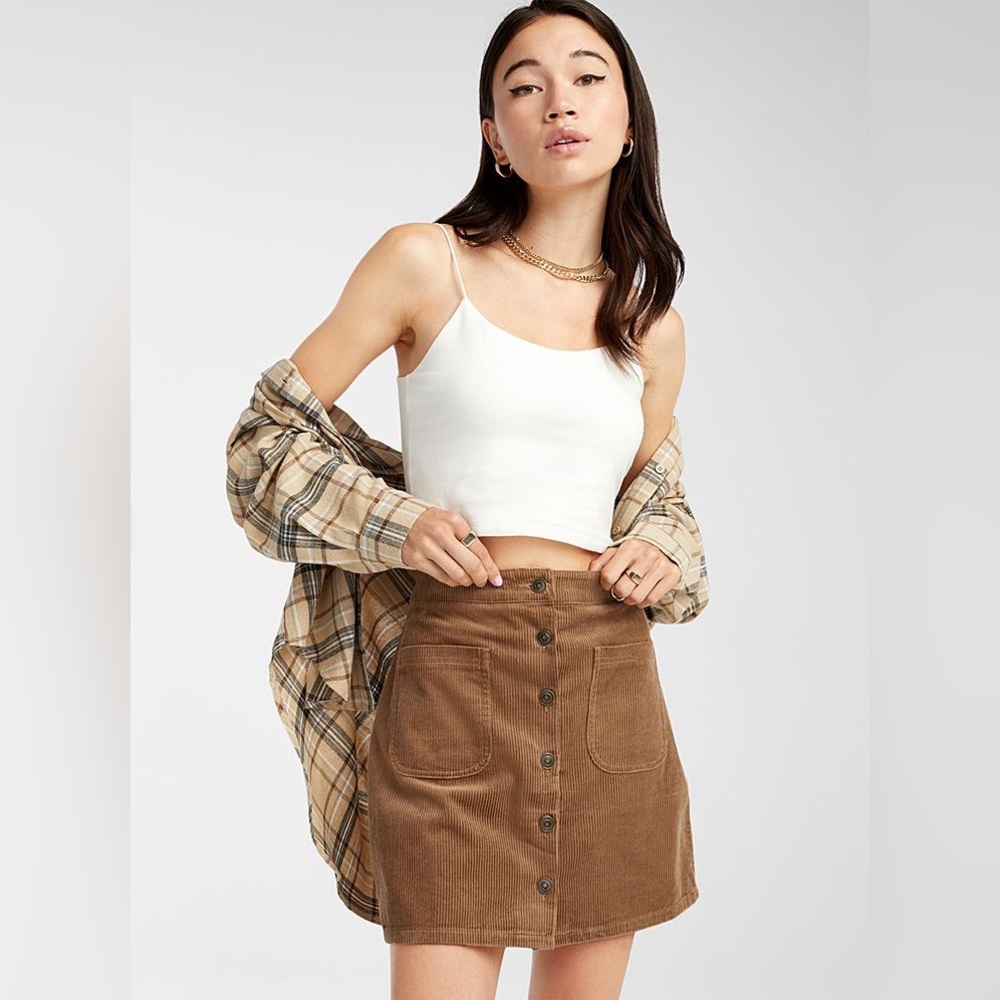 Twik l Corduroy Mini Skirt with Front Pockets